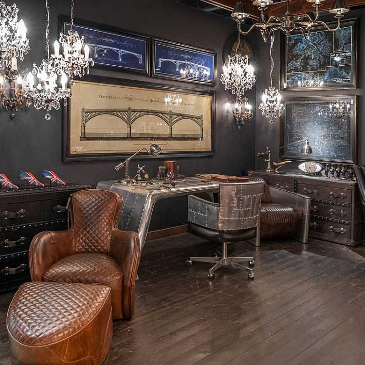 Картина-принт Лондонский мост с синим фоном, S Architectural London Bridge Blue Print Small