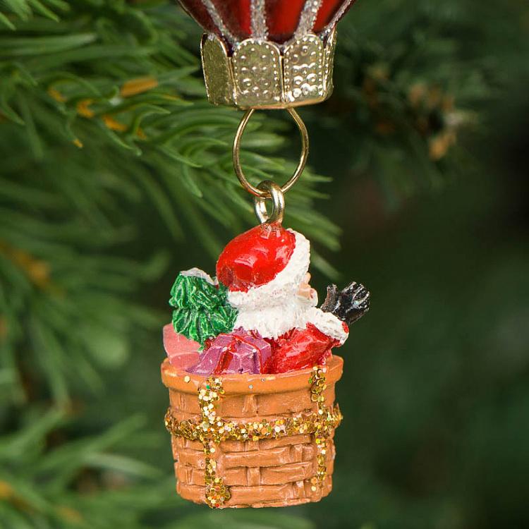 Ёлочная игрушка Воздушный шар Москва Glass Moscow Santa Balloon 14 cm