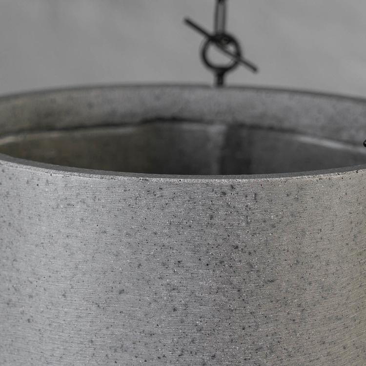 Подвесное тёмно-серое кашпо-чаша Эффектори Бетон, S Effectory Beton Hanging Bowl Dark Grey Small