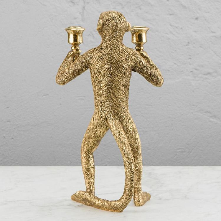 Золотой подсвечник Обезьяна Monkey Candle Holder Gold
