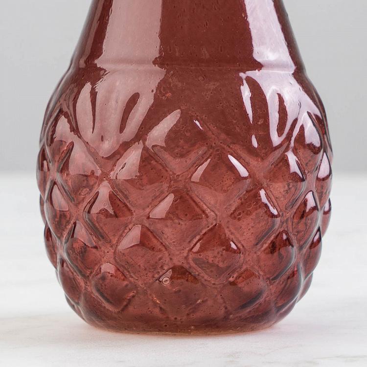 Узкая бордовая мини-ваза из переработанного стекла Narrow Recycled Glass Vase Burgundy