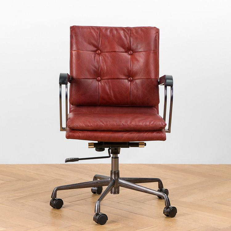 Рабочее кресло Неаполь, чёрные подлокотники Ufficio Napoli Armchair, Black Wood D