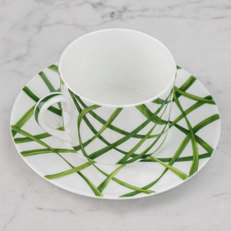 Чайная пара Зелёная жизнь Life In Green Tea Cup And Saucer