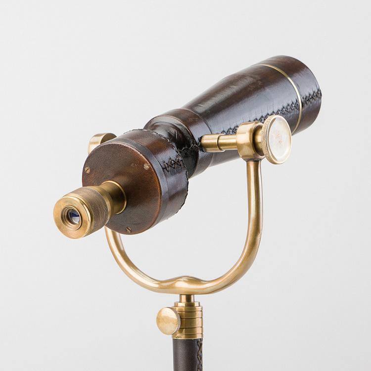 Телескоп с кожаной отделкой на штативе Leather Telescope On Tripod Stand