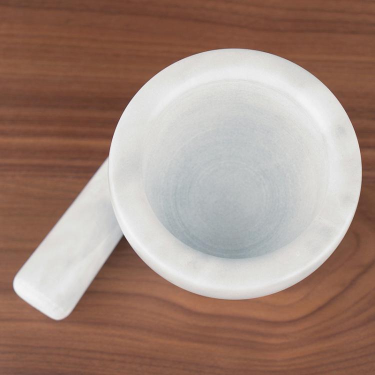 Светло-серая мраморная ступка с пестиком Скандинавия Nordic Mortar And Pestle Grey