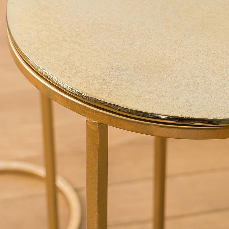 Комплект из двух журнальных столиков золотистого цвета Set Of 2 Side Tables Gold