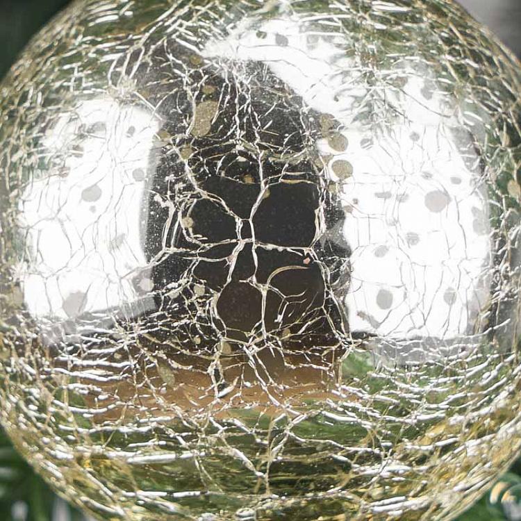 Ёлочная игрушка Золотистый стеклянный состаренный шар, L Aged Glass Ball Gold 13 cm