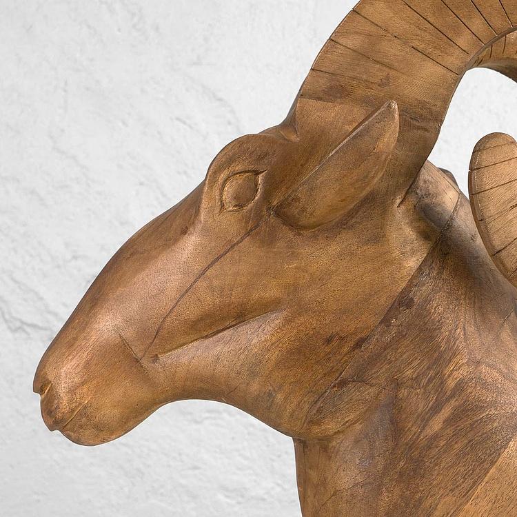 Статуэтка Голова барана, L Ram Head Wood Large
