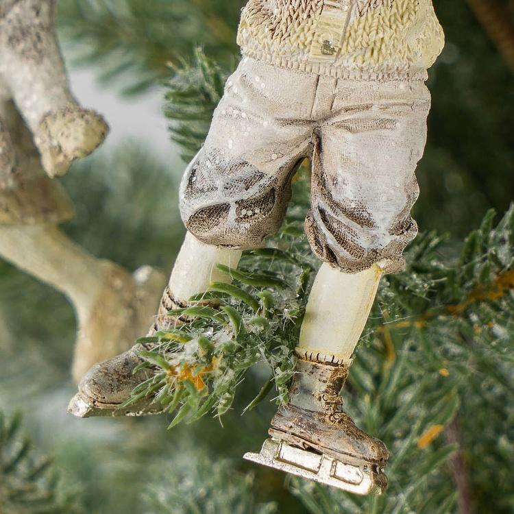 Набор из двух ёлочных игрушек Дети на коньках Set Of 2 Skating Snowkids Cream 10,5 cm