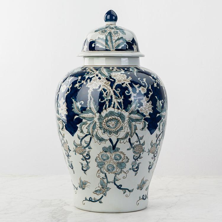 Ваза Брин с крышкой и цветочным узором Bryn Ginger Jar Large