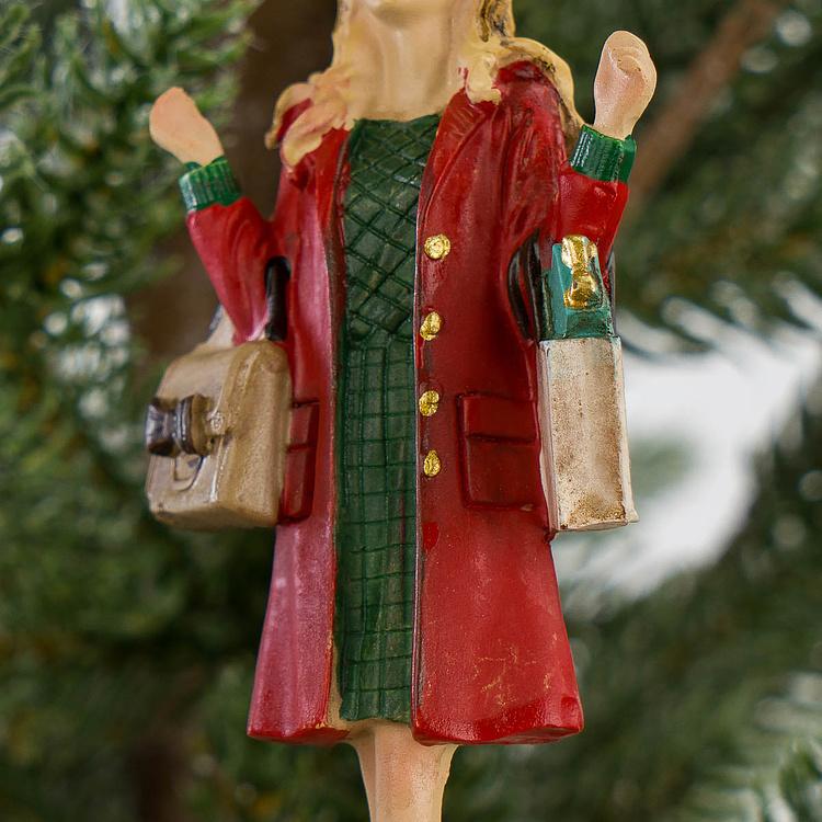 Набор из двух ёлочных игрушек Леди с покупками Set Of 2 Xmas Shopping Ladies 11,5 cm