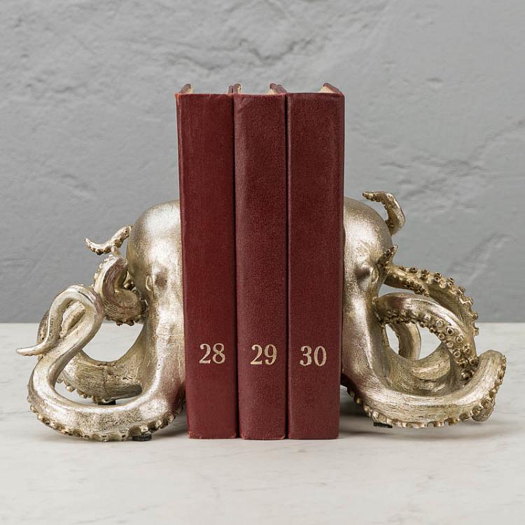 Набор из двух держателей для книг Золотые осьминоги Bookend Golden Octopuses