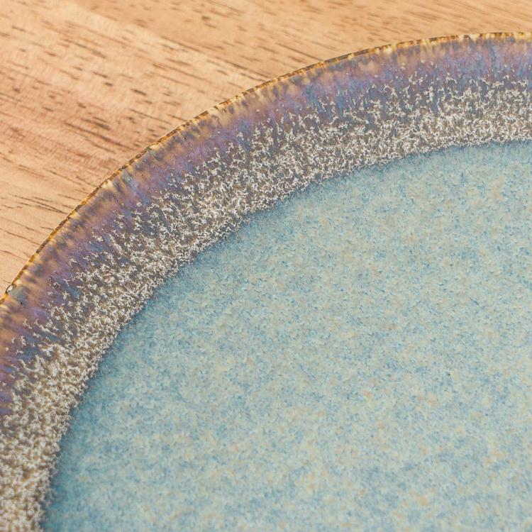 Десертная тарелка сине-коричневая Блум Bloom Blue And Brown Dessert Plate