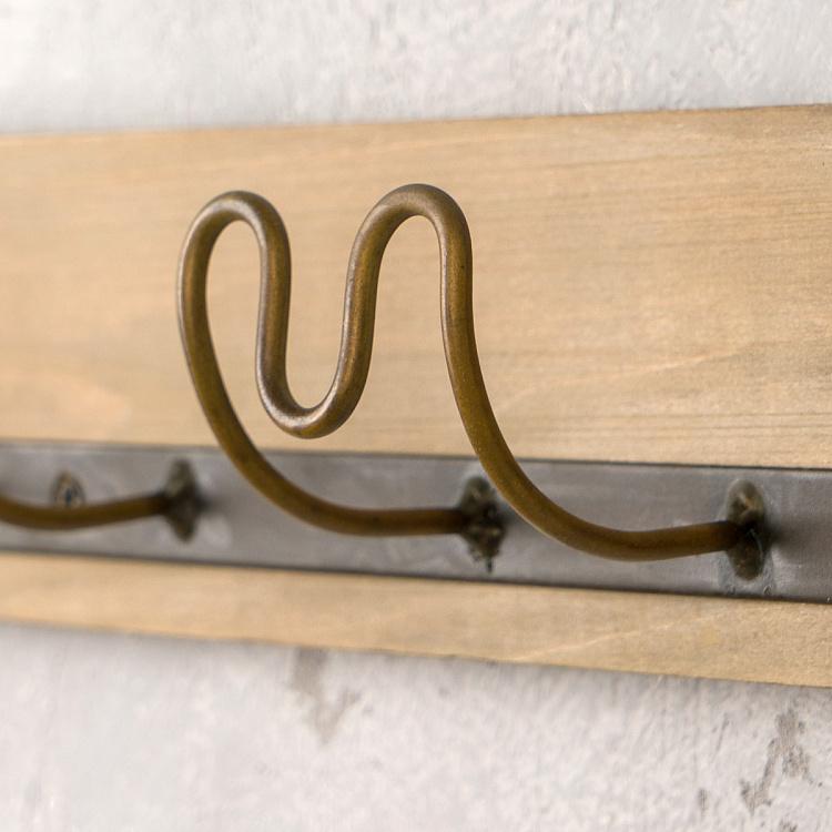 Пятиместная настенная вешалка для одежды Волна Wall Coat Rack 5 Hooks Wave