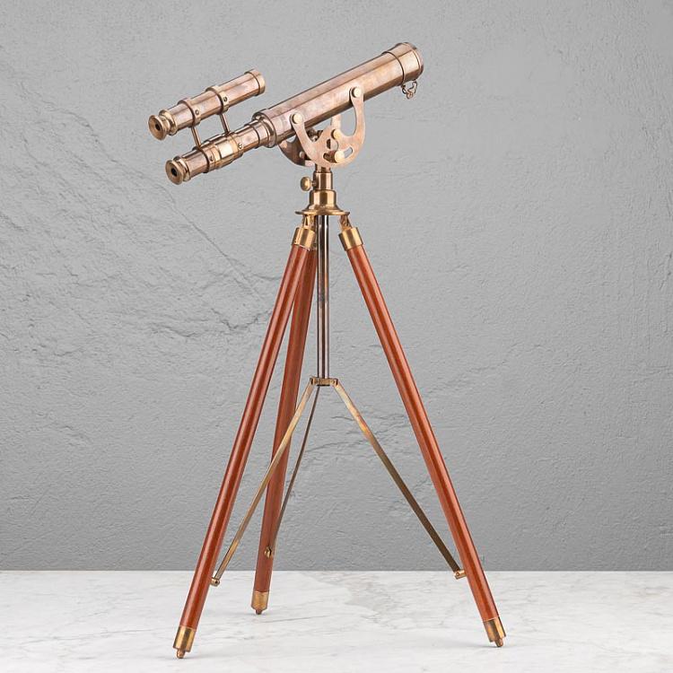 Двойной латунный телескоп на треноге Плеяда Double Brass Telescope On Stand Pleiade
