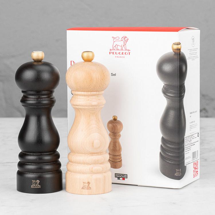 Набор из мельниц для соли и перца Париж, шоколад и светлое дерево Set Of 2 Paris Pepper Salt Mills Chocolate/Natural Wood