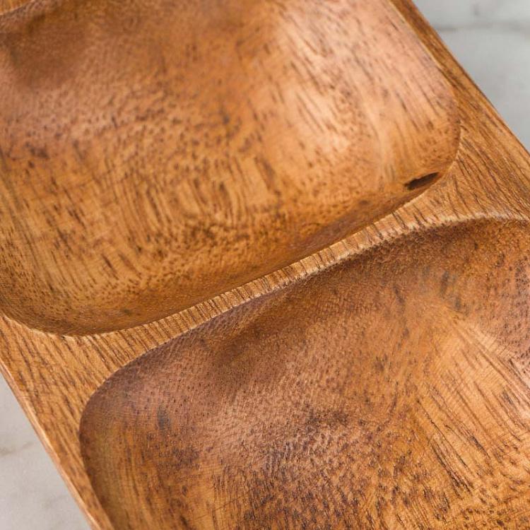 Деревянная прямоугольная менажница Органик Organic 3 Sections Rectangular Serving Dish