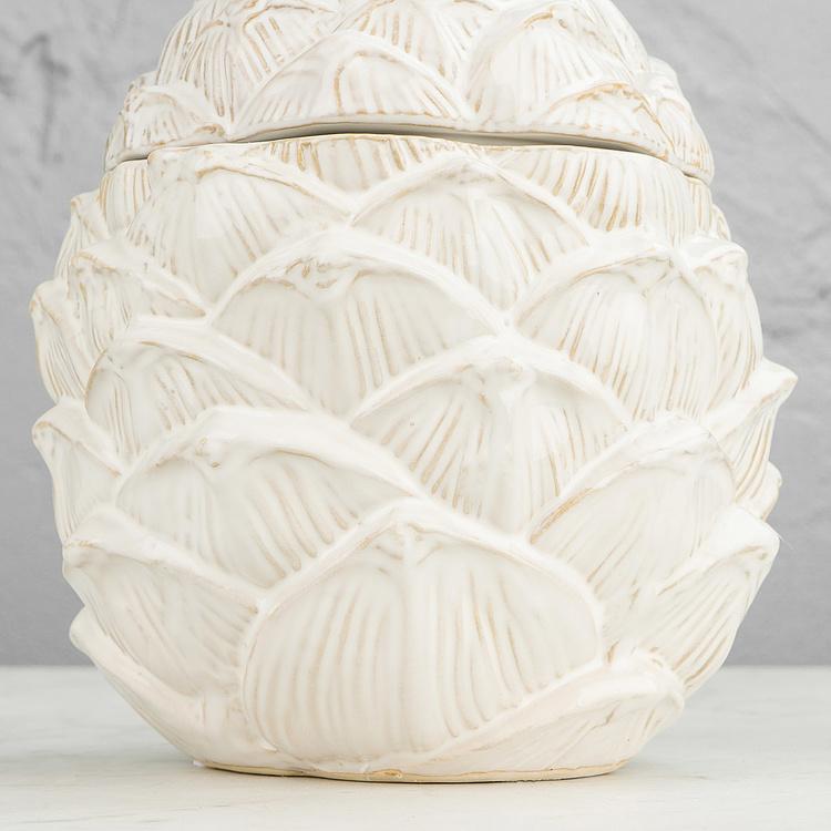Ёмкость для хранения Сосновая шишка Pine Cone Box White Large