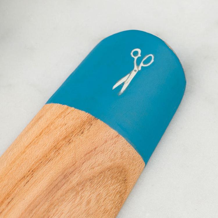 Синяя деревянная ложка для обуви Oak Shoe Horn Blue