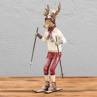 Skiing Deer Cream Burgundy 28,5 cm
