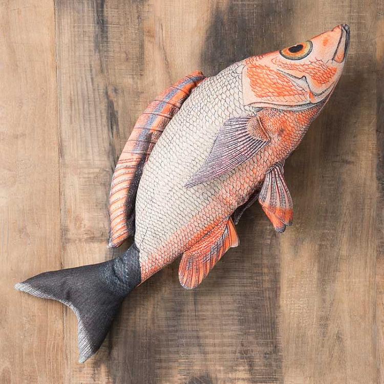 Декоративная подушка оранжево-зелёная Рыба Orange And Green Fish Cushion Real