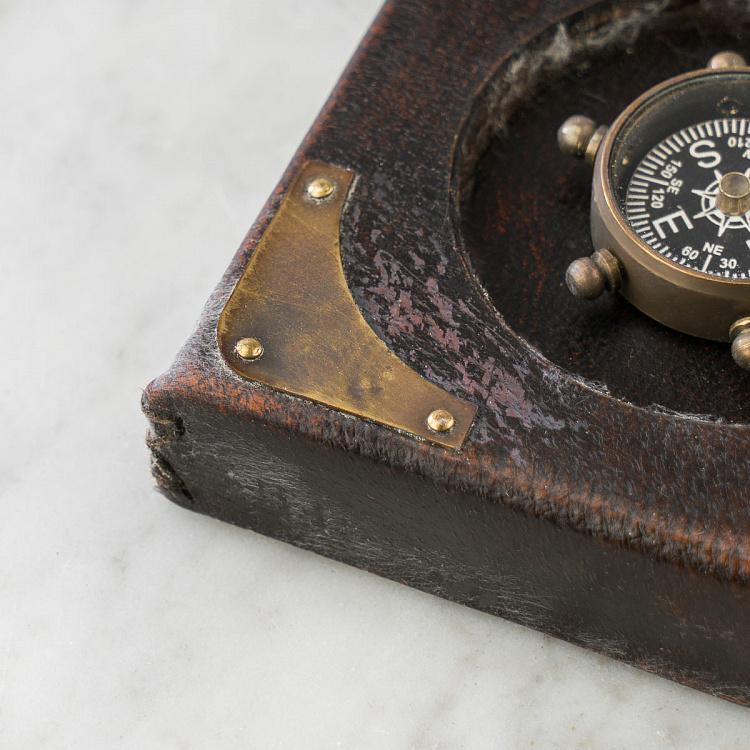 Настольная игра крестики-нолики в морском стиле на кожаной подставке Sailor Tic Tac Toe