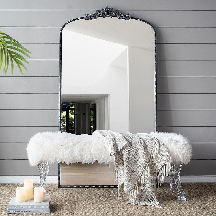 Зеркало арочное Диа в чёрной раме, L Dia Arched Mirror Black Large