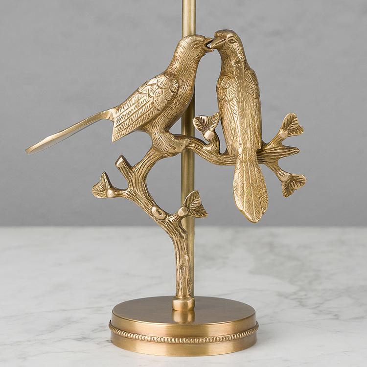 Настольная лампа с серым абажуром Две птицы Table Lamp With Gray Shade Two Birds