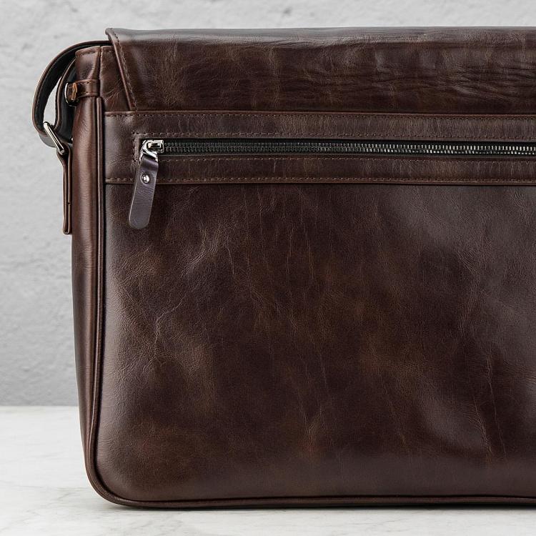 Кожаная мужская сумка-портфель Мессенджер Satchel Messenger Bag