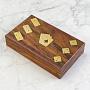 Игральные карты, домино и кости Brass Details Game Box With Cards, Dices And Domino