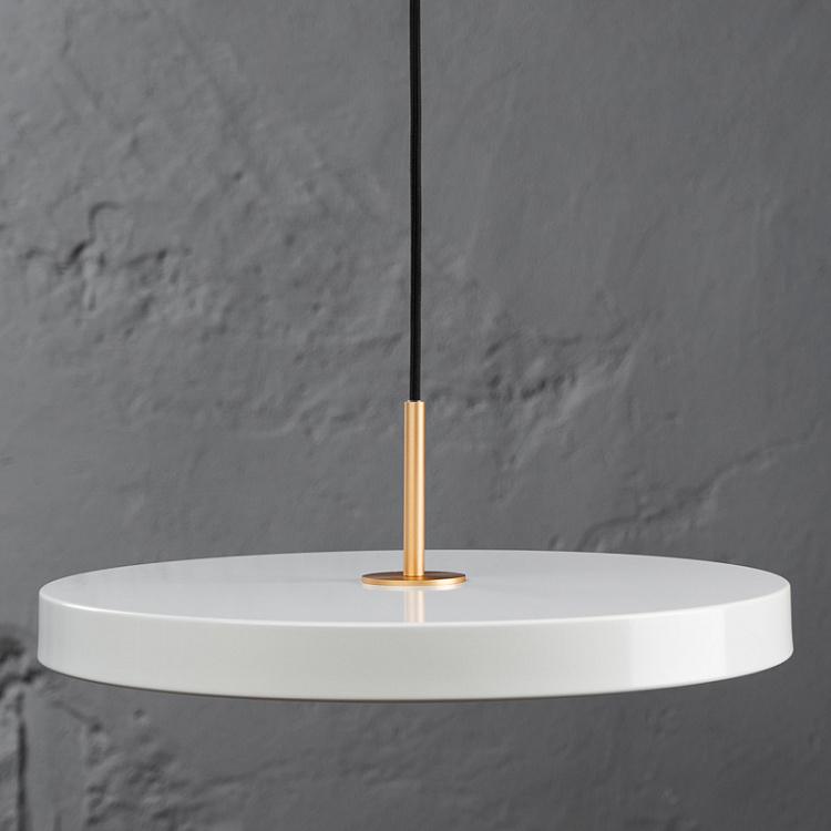 Жемчужный светодиодный подвесной светильник Астерия с укороченным проводом Asteria Hanging Lamp Pearl White Short Cord