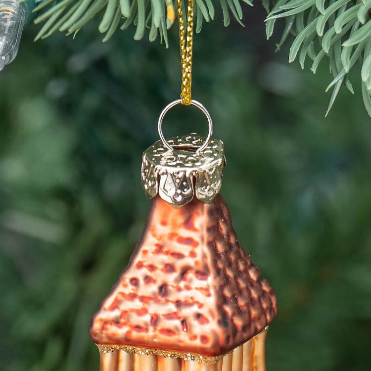 Ёлочная игрушка Золотой Биг-Бен Glass Big Ben Clock Tower Gold 19 cm