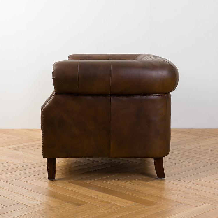 Двухместный диван Парламент, красно-коричневые ножки Parlament 2 Seater, Red Brown Wood D