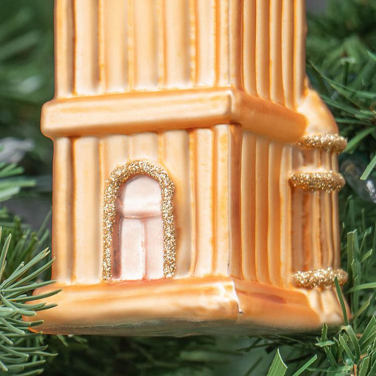 Ёлочная игрушка Золотой Биг-Бен Glass Big Ben Clock Tower Gold 19 cm