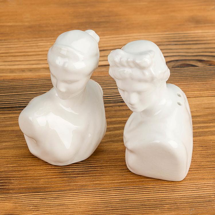 Набор для специй Фарфоровые бюсты Set Of 2 Salt And Pepper Porcelain Statues