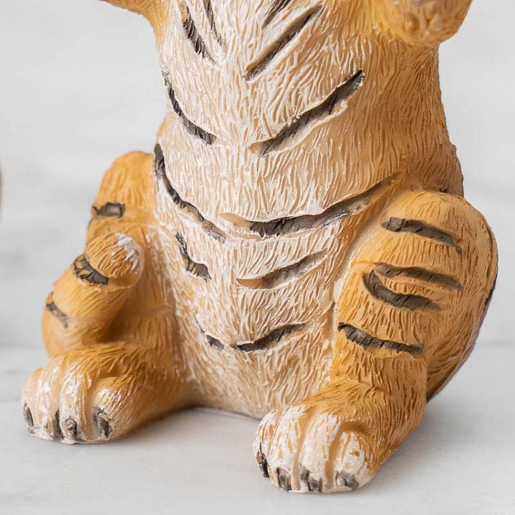 Набор из трёх статуэток Тигрята Не вижу, не слышу, не говорю Set Of 3 See/Hear/Speak No Evil Tigers Orange/White 10 cm