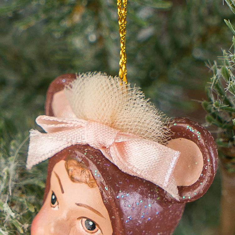 Набор из двух ёлочных игрушек Мышки из балета Щелкунчик Set Of 2 Nutcracker Ballerinas Mouse Pink 13 cm