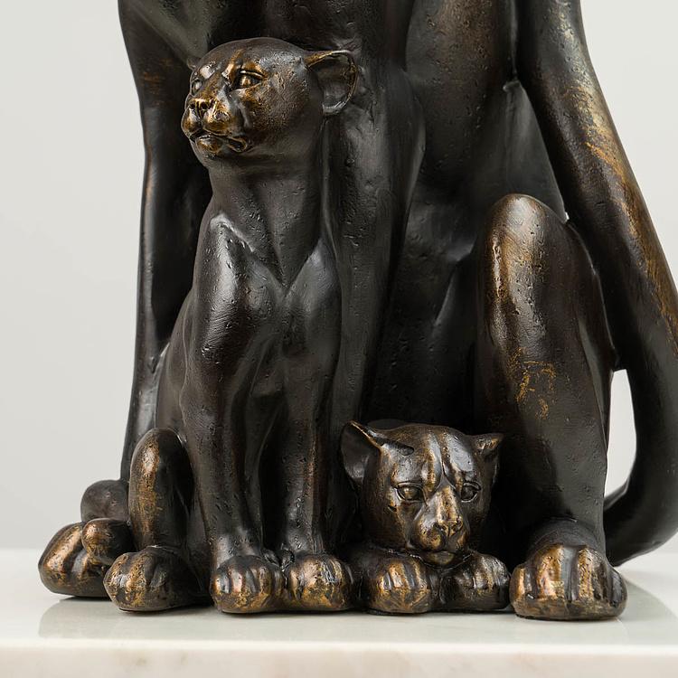 Настольная лампа с абажуром Пантера с котятами Panther With Her Baby Table Lamp With Shade