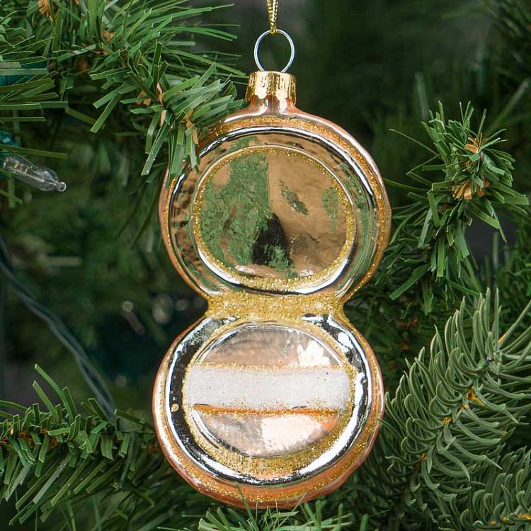 Ёлочная игрушка Пудреница Glass Hanger Beauty Powder 10 cm