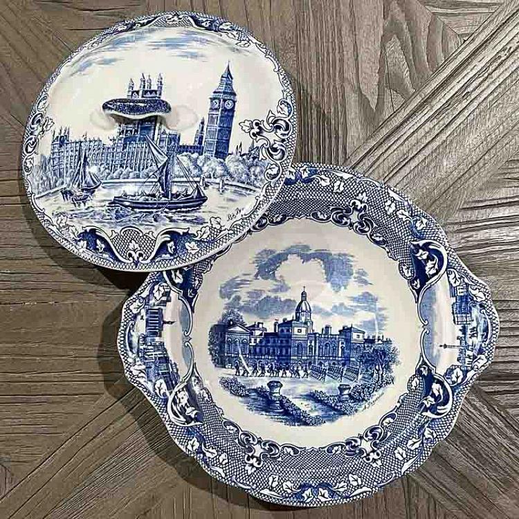 Винтажная супница с крышкой Старый Лондон Vintage Soup Bowl With Lid Old London