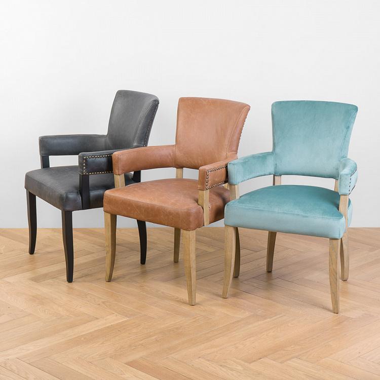 Стул Ньюпорт с подлокотниками, светлые ножки Newport Dining Chair, Oak Brown