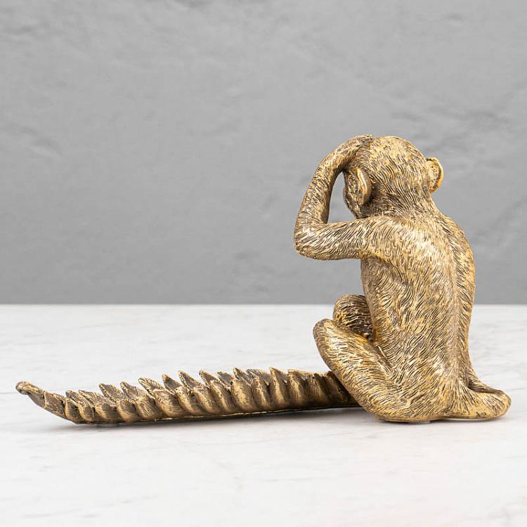 Подставка для мелочей и украшений Обезьяна с листом Golden Monkey With Leaf Trinket Tray