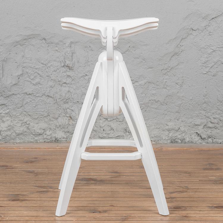 Белый низкий барный стул Бык Bull Barstool Low White