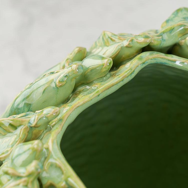 Зелёная широкая ваза Стручки гороха Peapod Green Vase Wide