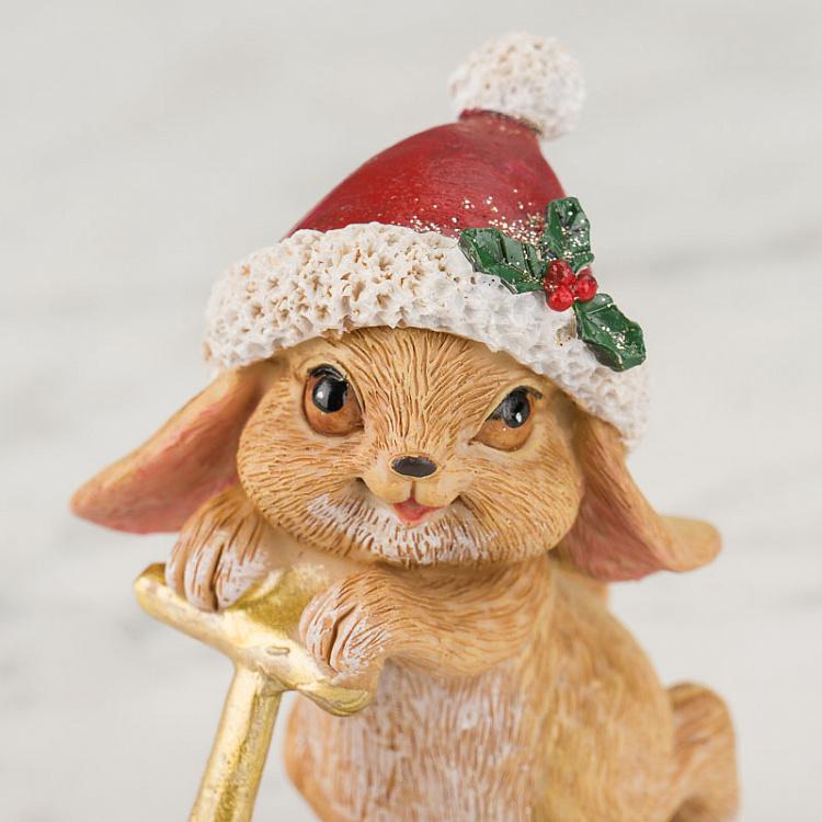 Статуэтка Весёлый кролик на самокате Cute Xmas Rabbit On Scooter 11 cm