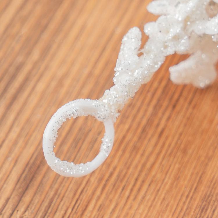 Гирлянда Белые снежинки с блёстками Glitter Snowflake Garland White 157 cm