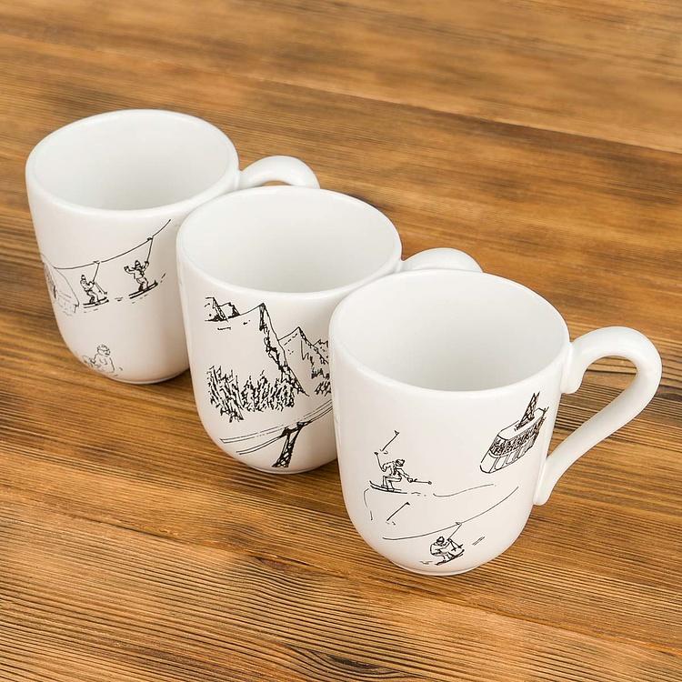 Набор из трёх кружек Горнолыжное путешествие Set Of 3 Mugs Ski Trip
