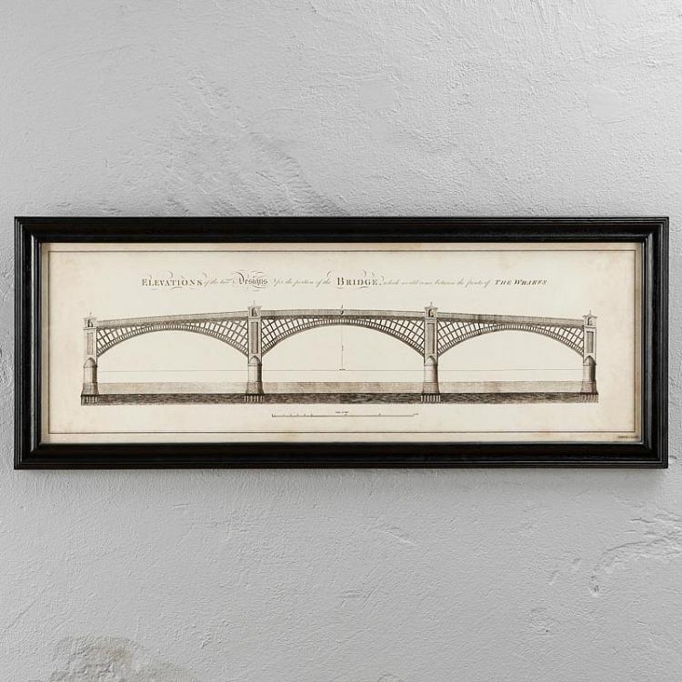 Картина-принт Телфордский мост со светлым фоном, S Architectural Telford Bridge Natural Small