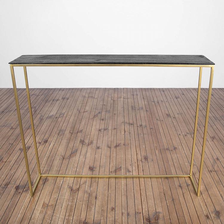 Комплект из двух консольных столов из дерева манго Set Of 2 Consoles Mango And Antique Gold