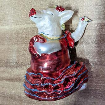 Glass Hanger Dancing Pig 10 cm discount